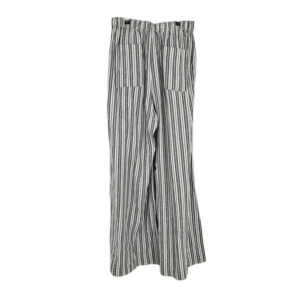 Apiece Apart Suerte Wide Leg Pants White Blue Striped Elastic Waist Pull On Sz M - Picture 7 of 7